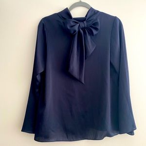 Navy Bow Blouse, EXCELLENT condition *worn once*